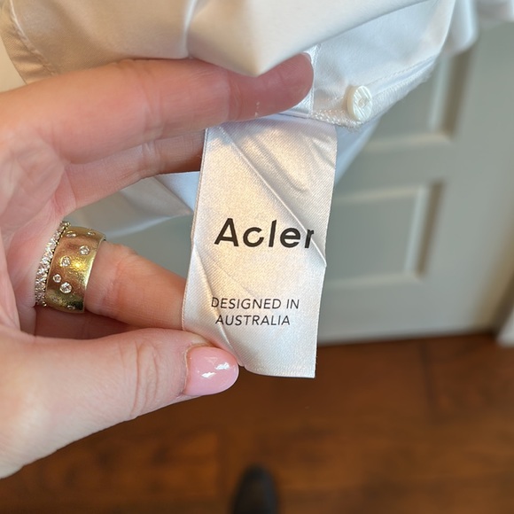 Acler White Button Down Shirt with Decorative Sleeves - Picture 8 of 10